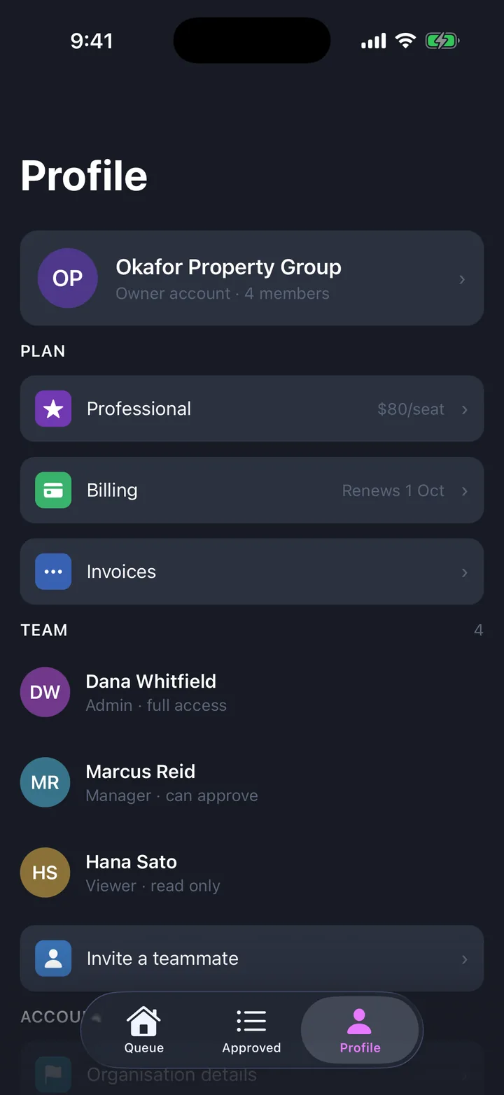 Profile on iOS