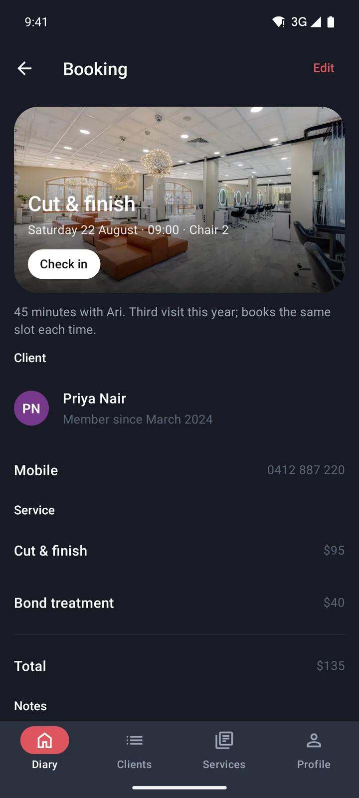 Booking on Android