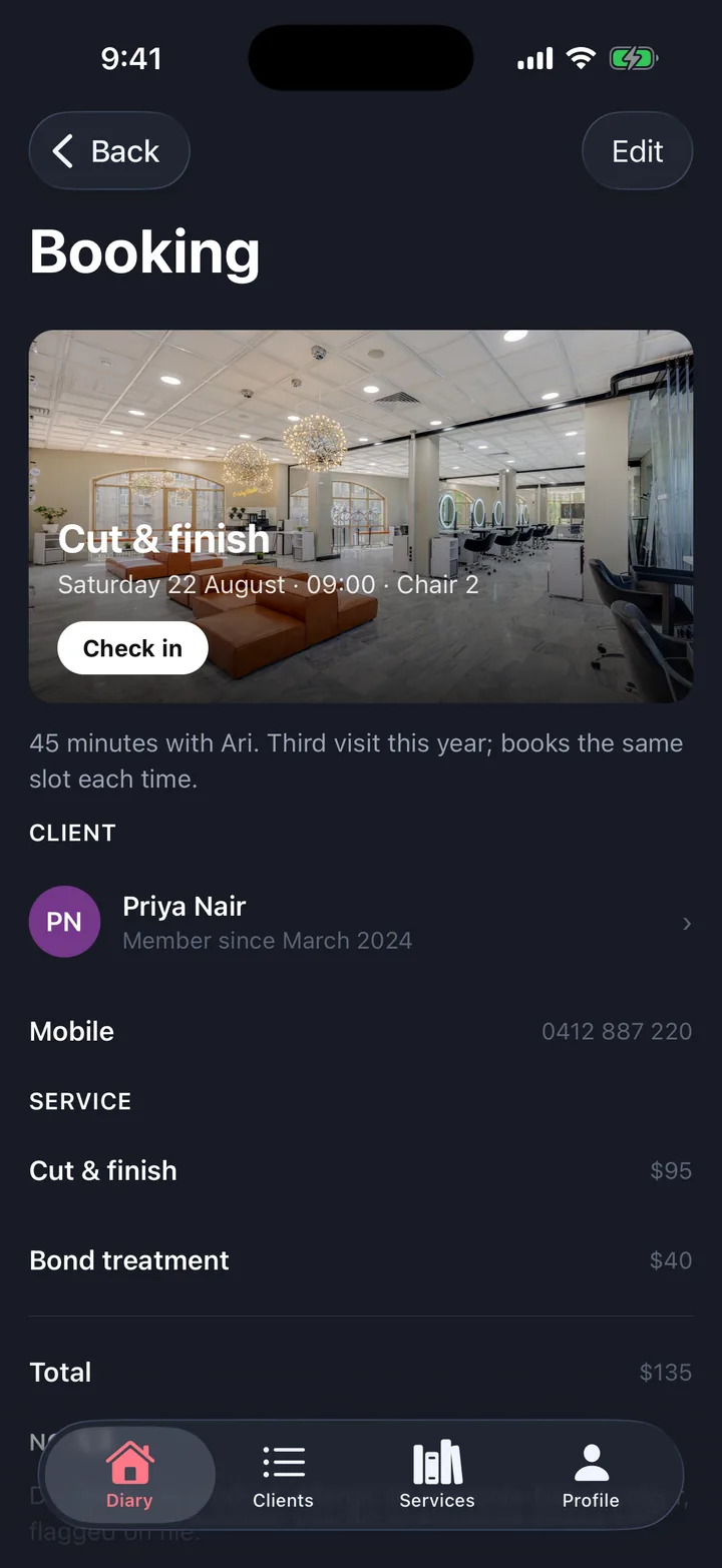 Booking on iOS
