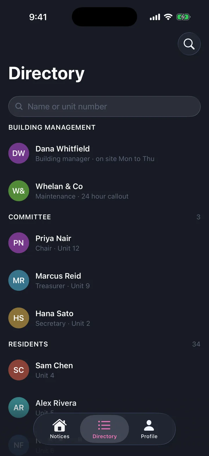 Directory on iOS