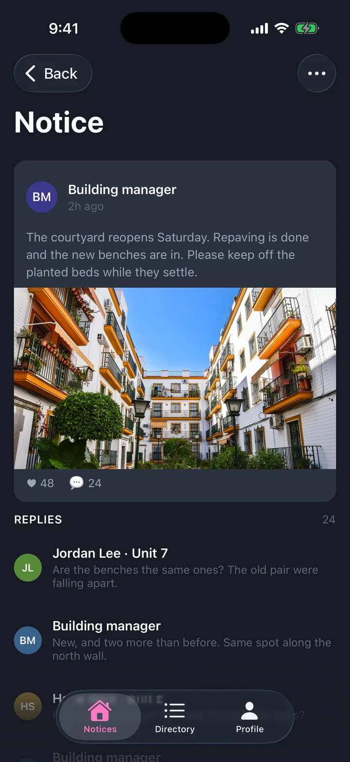 Notice on iOS