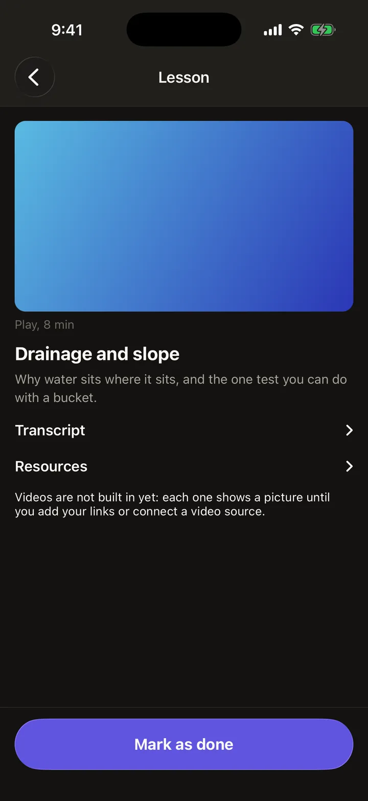 Brightpath Courses: Lesson on iOS, dark