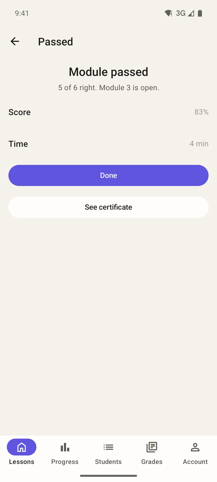 Brightpath Courses: Passed on Android, light