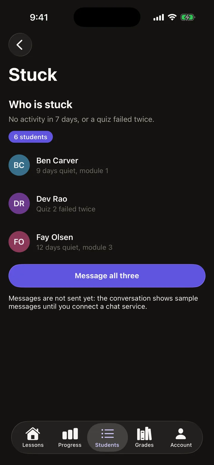 Brightpath Courses: Stuck on iOS, dark