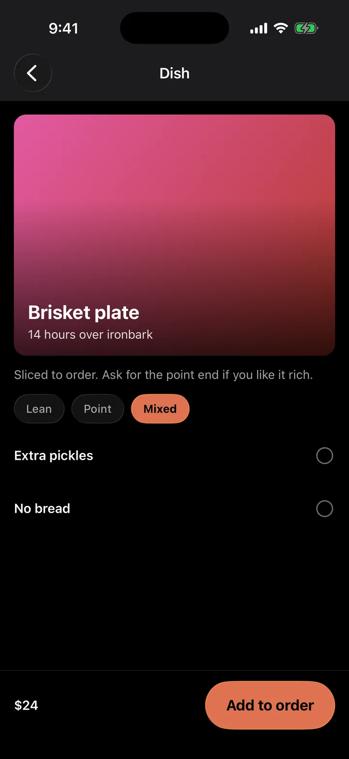 Brisket Brothers: Dish on iOS, dark