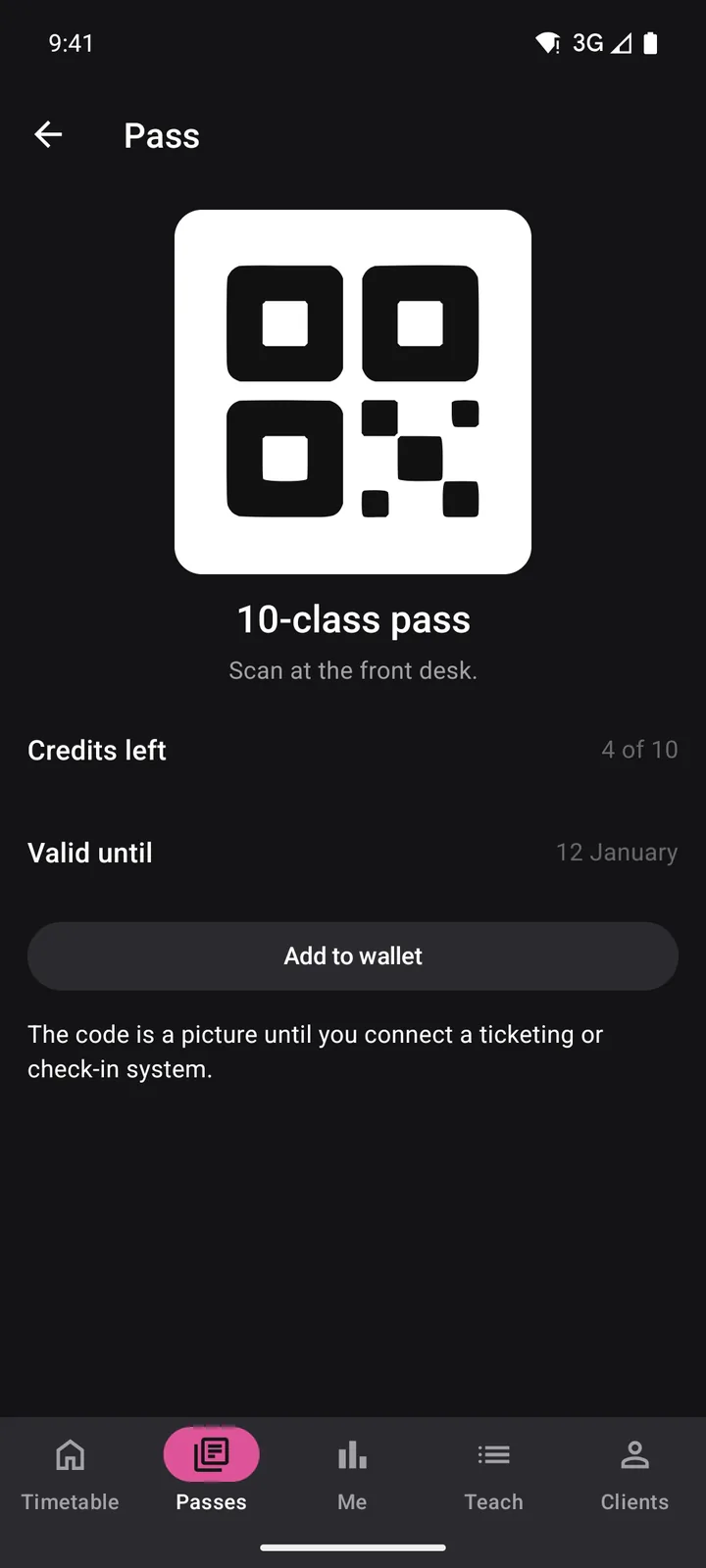 Corefold Pilates: Pass on Android, dark