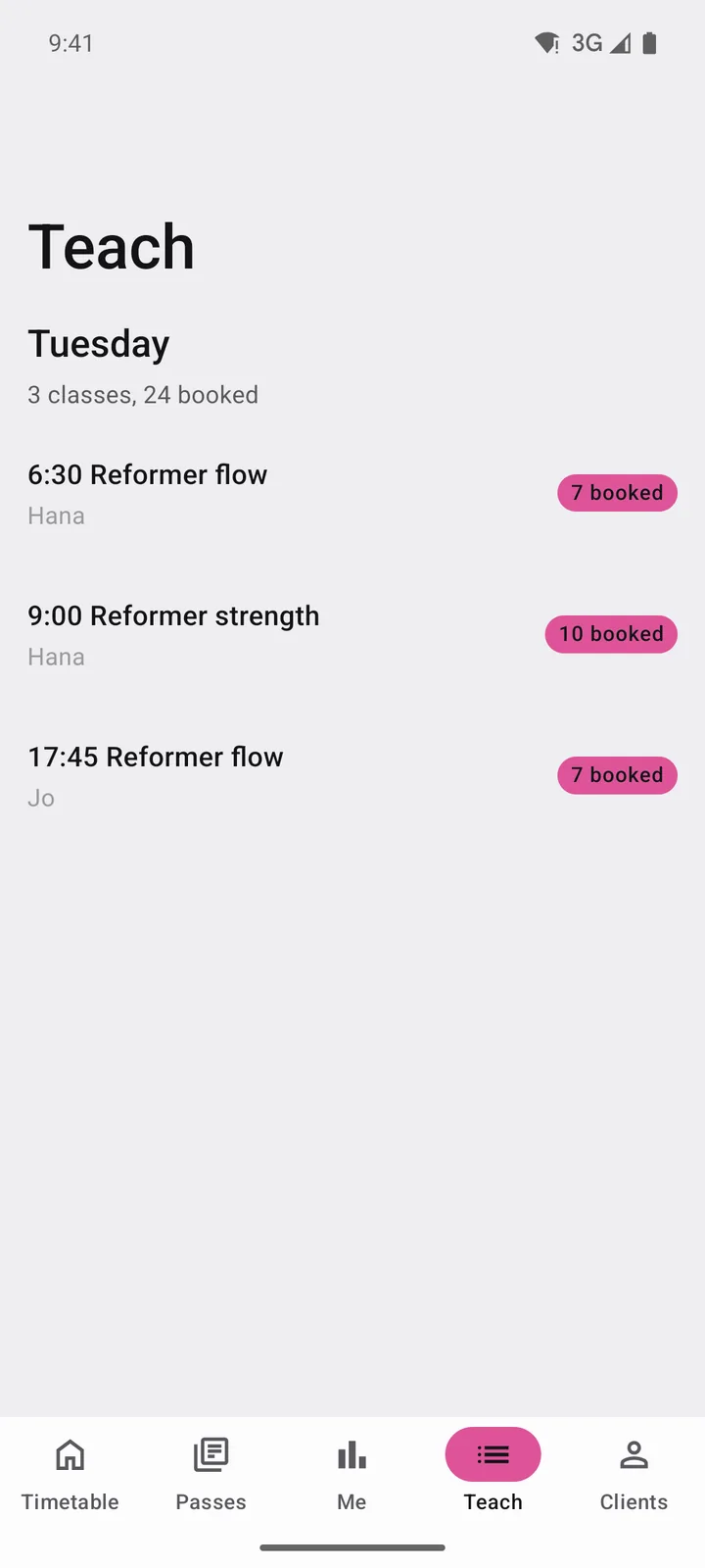 Corefold Pilates: Teach on Android, light