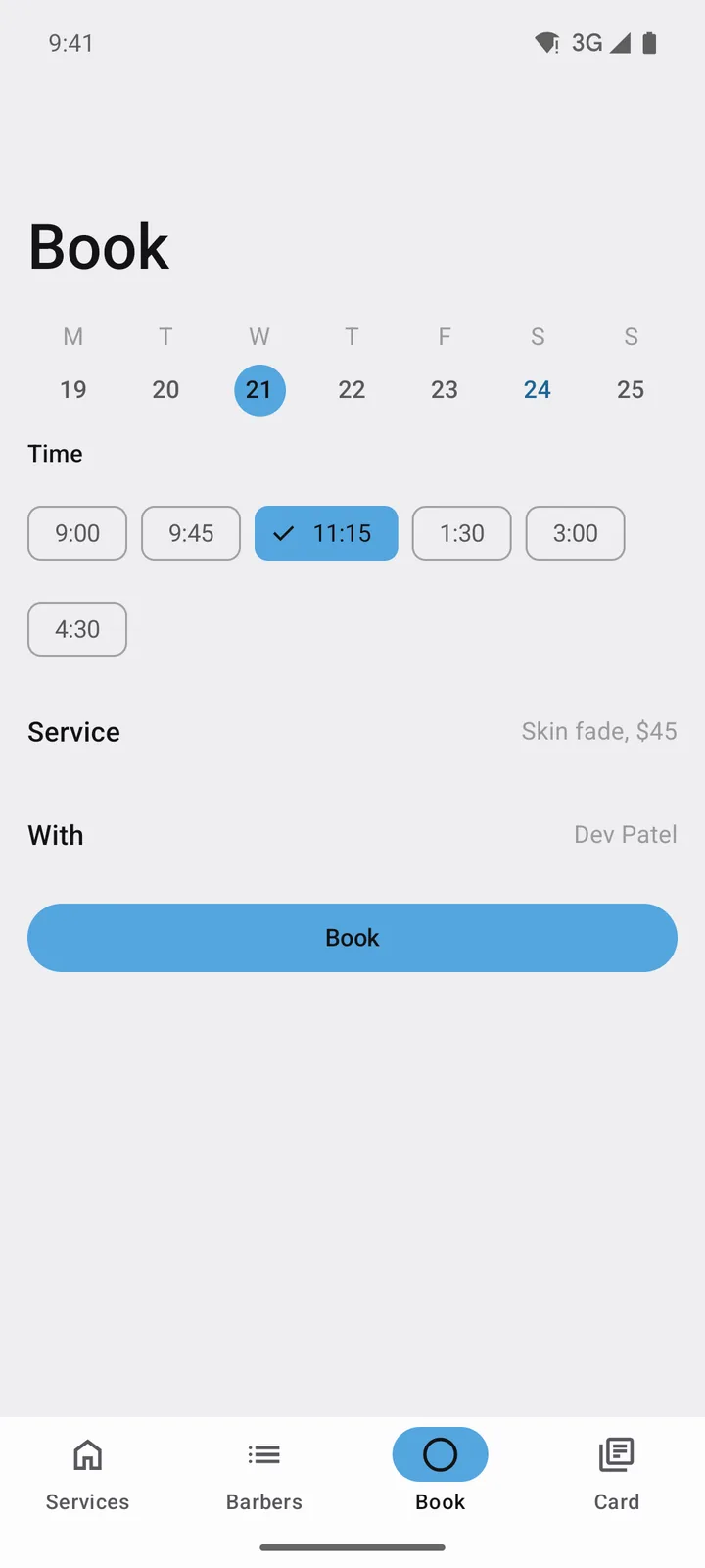 Fade Room: Book on Android, light