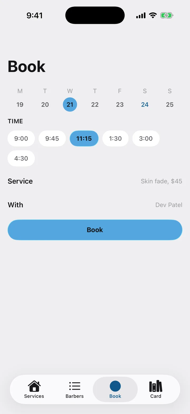 Fade Room: Book on iOS, light