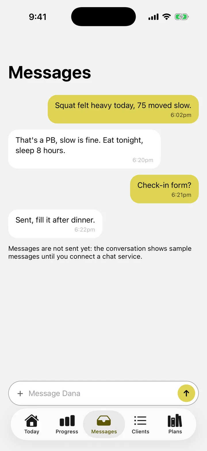 Forge PT: Messages on iOS, light