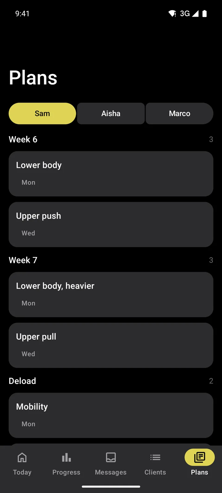 Forge PT: Plans on Android, dark