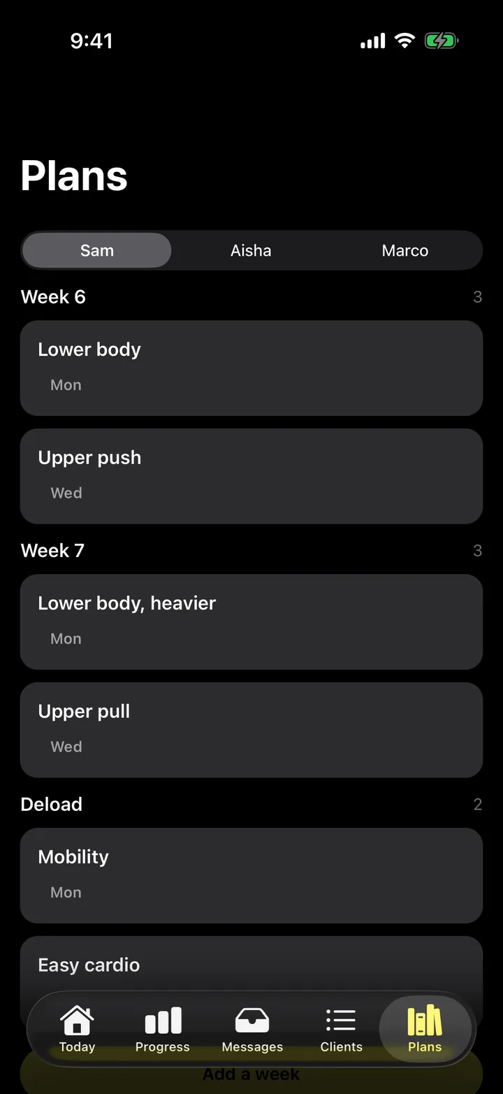 Forge PT: Plans on iOS, dark