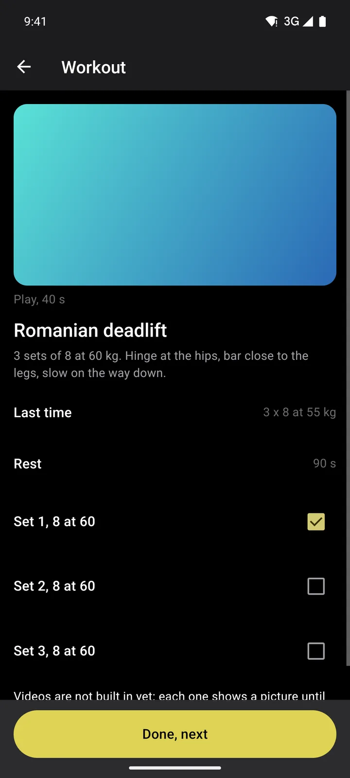 Forge PT: Workout on Android, dark