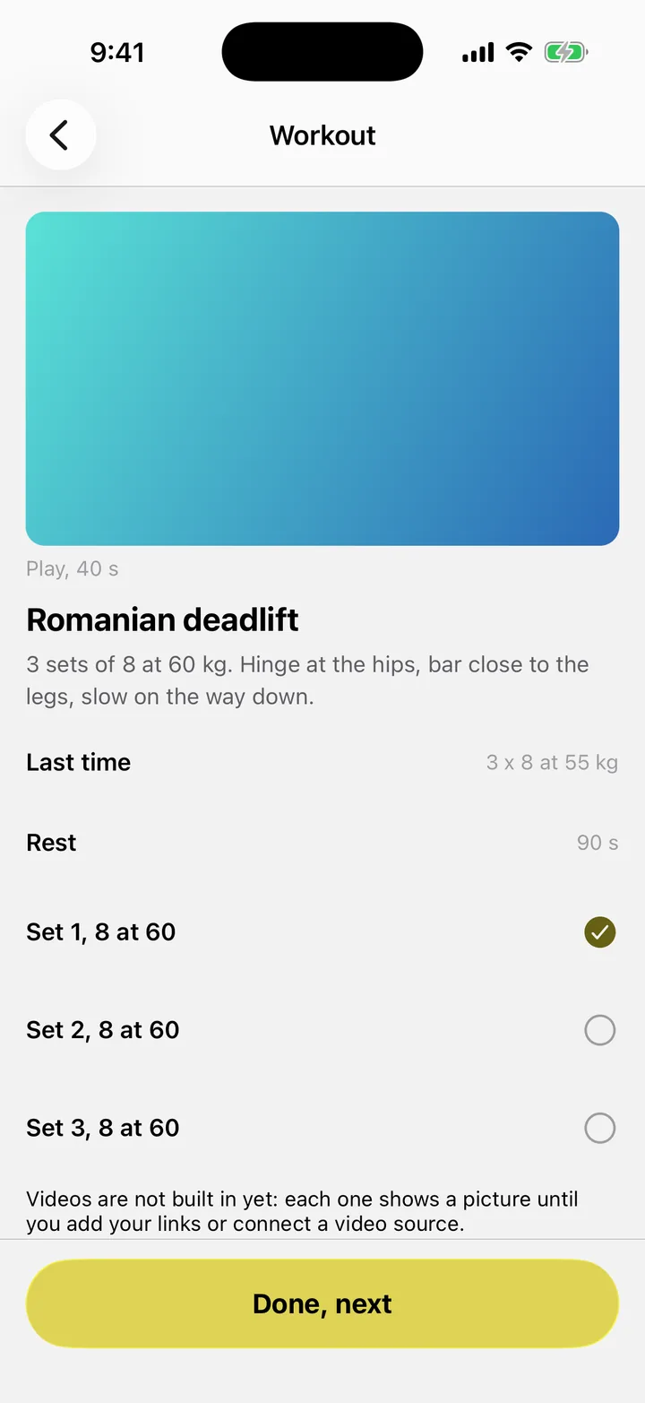 Forge PT: Workout on iOS, light