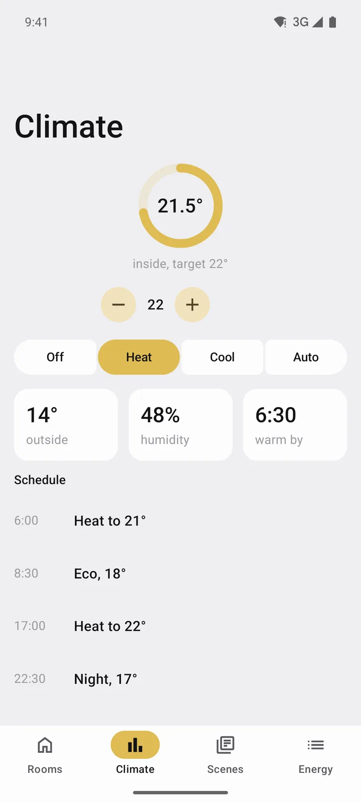 Hearth: Climate on Android, light