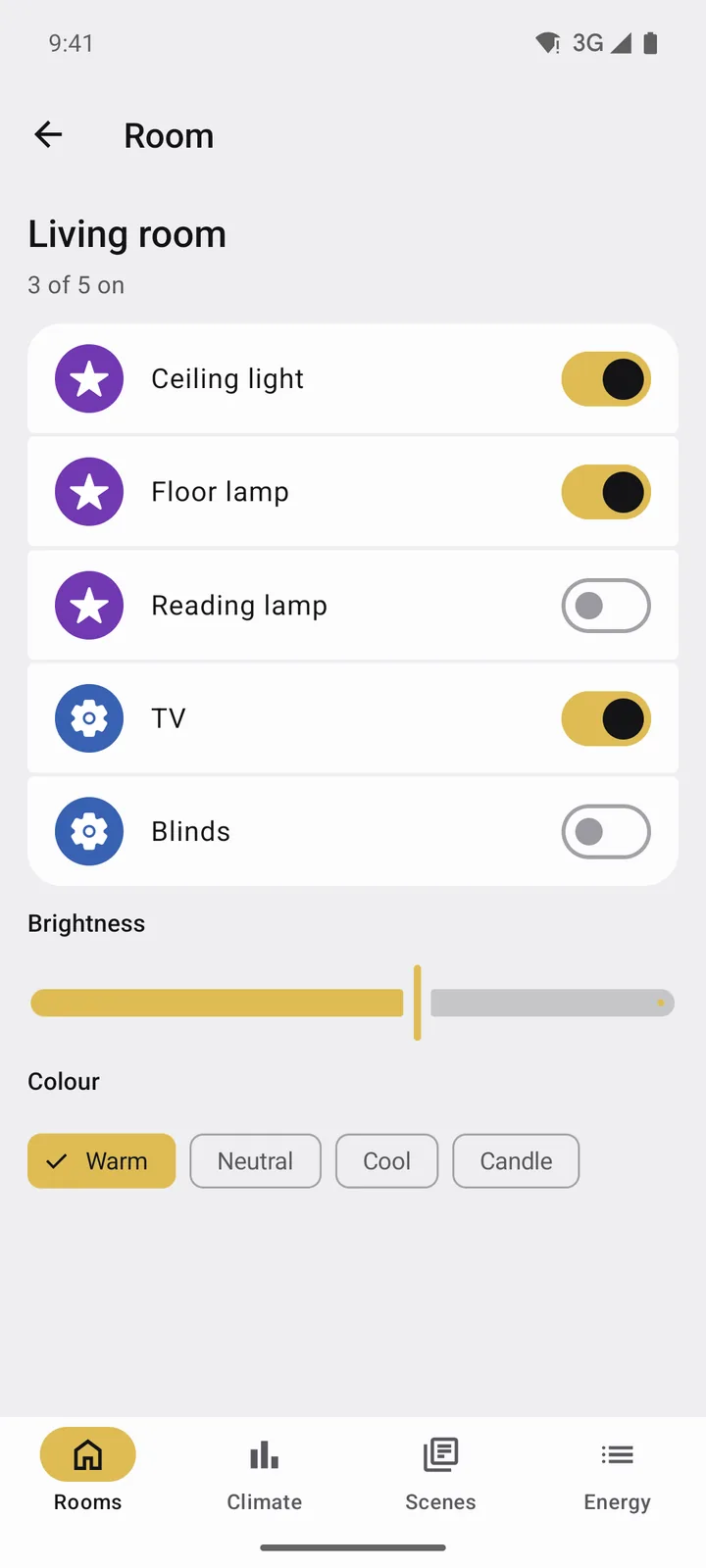 Hearth: Room on Android, light