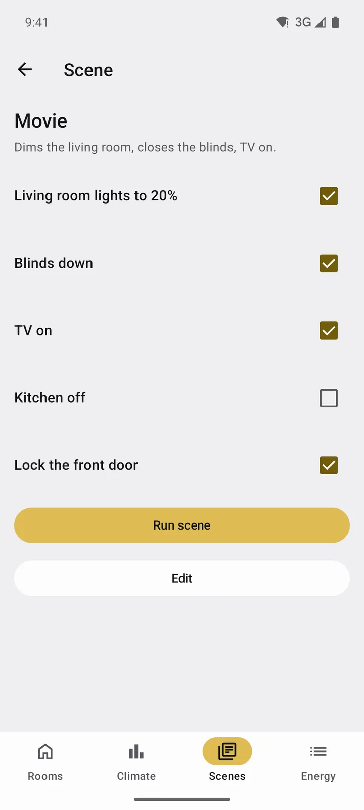 Hearth: Scene on Android, light