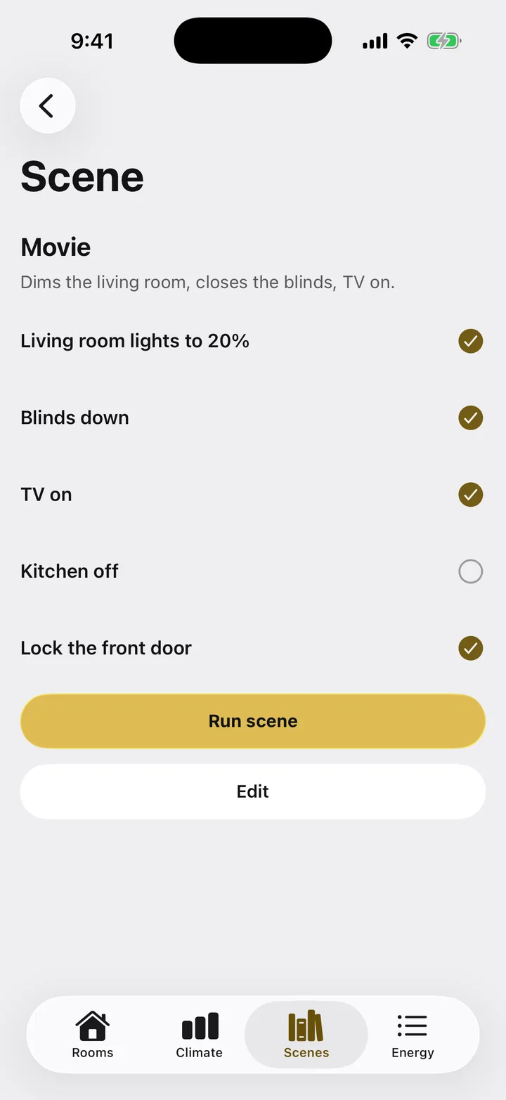 Hearth: Scene on iOS, light