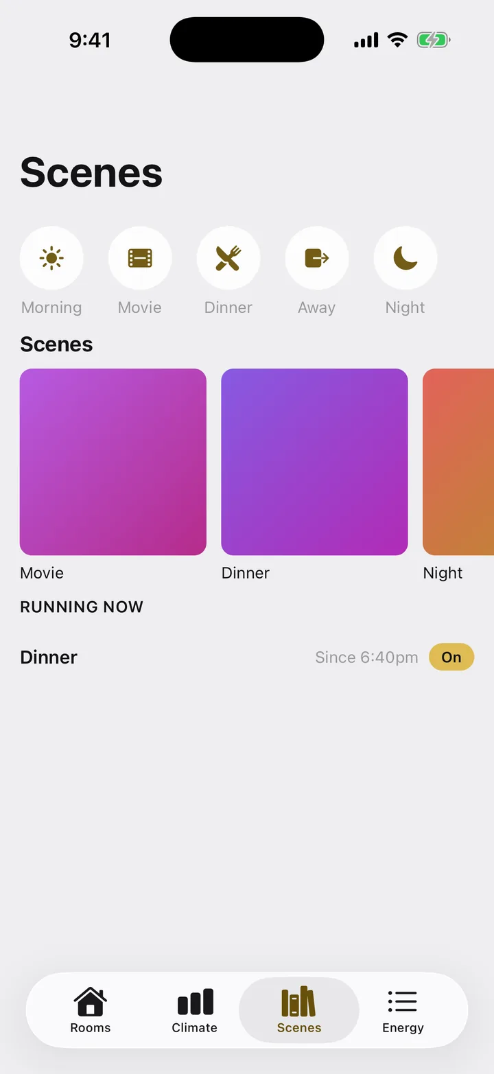Hearth: Scenes on iOS, light