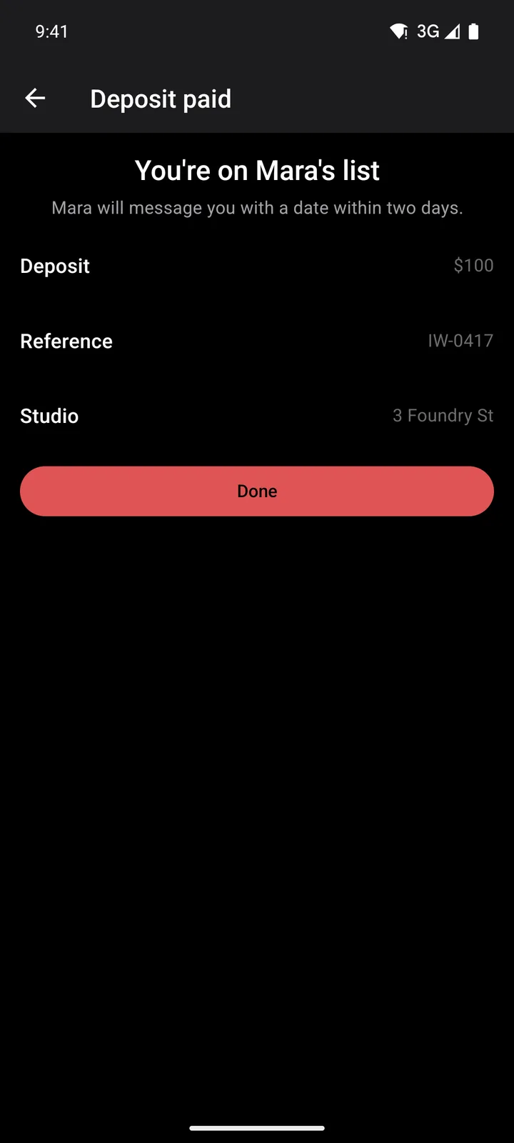 Ironwood Tattoo: Deposit paid on Android, dark