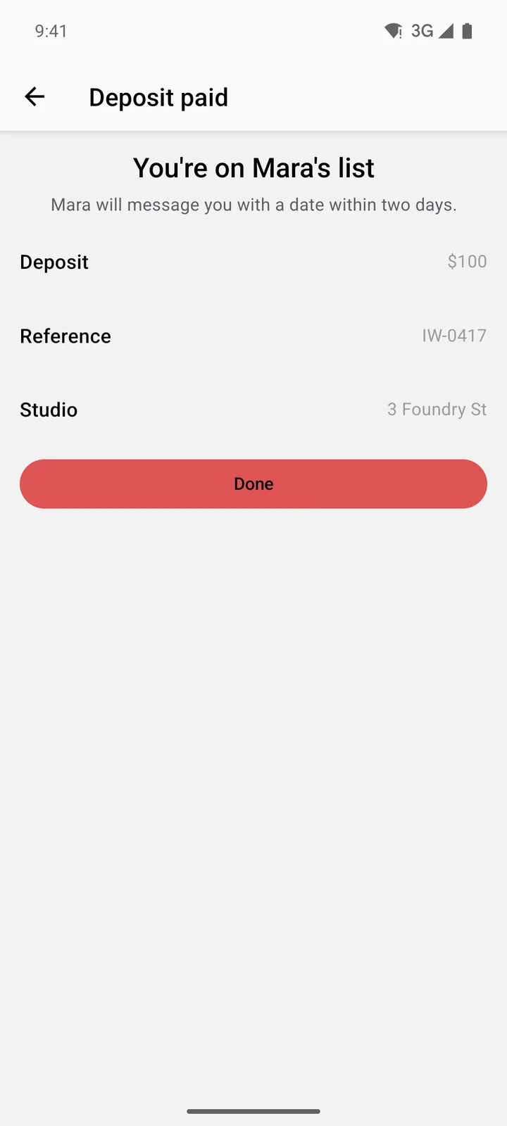Ironwood Tattoo: Deposit paid on Android, light