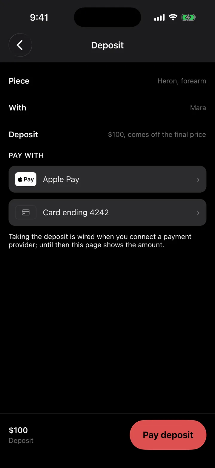 Ironwood Tattoo: Deposit on iOS, dark