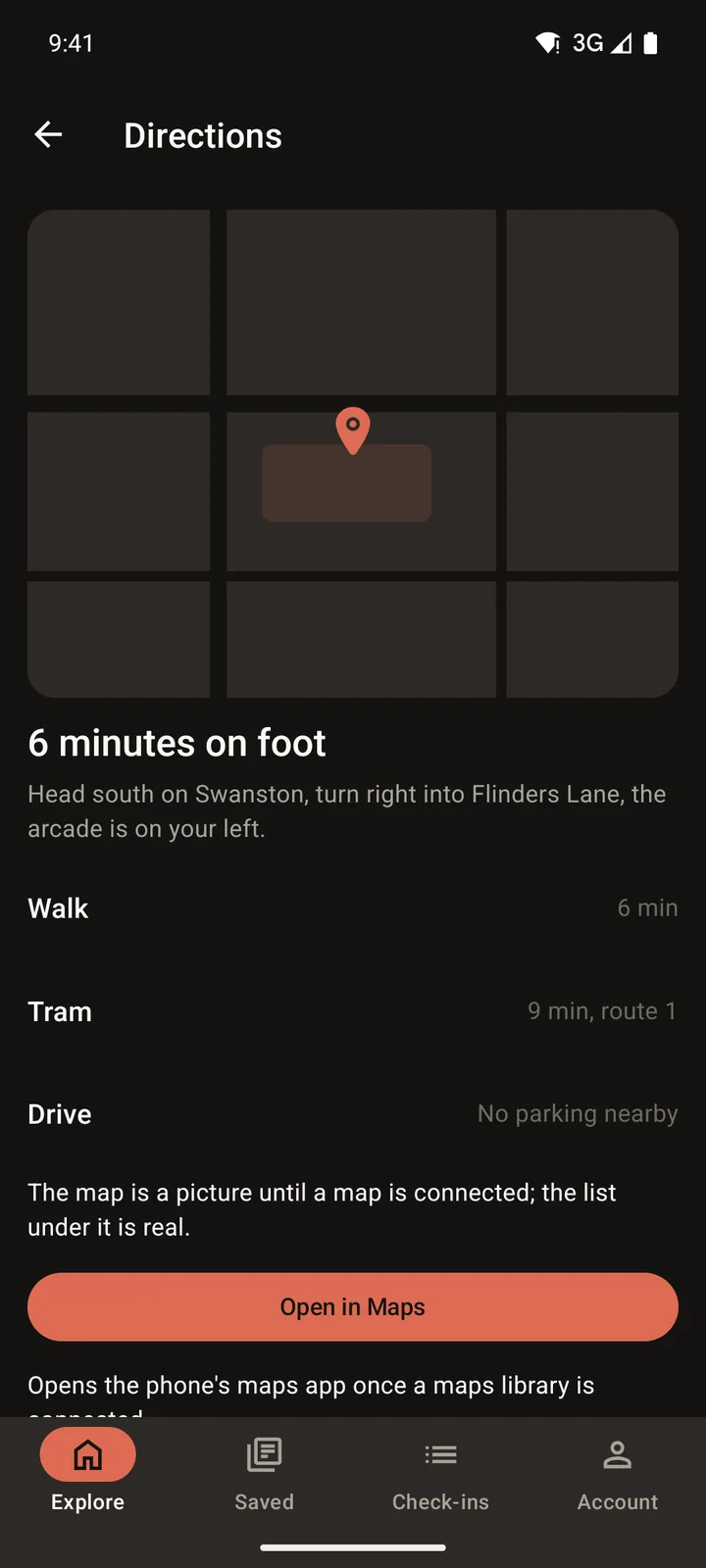 Laneways: Directions on Android, dark