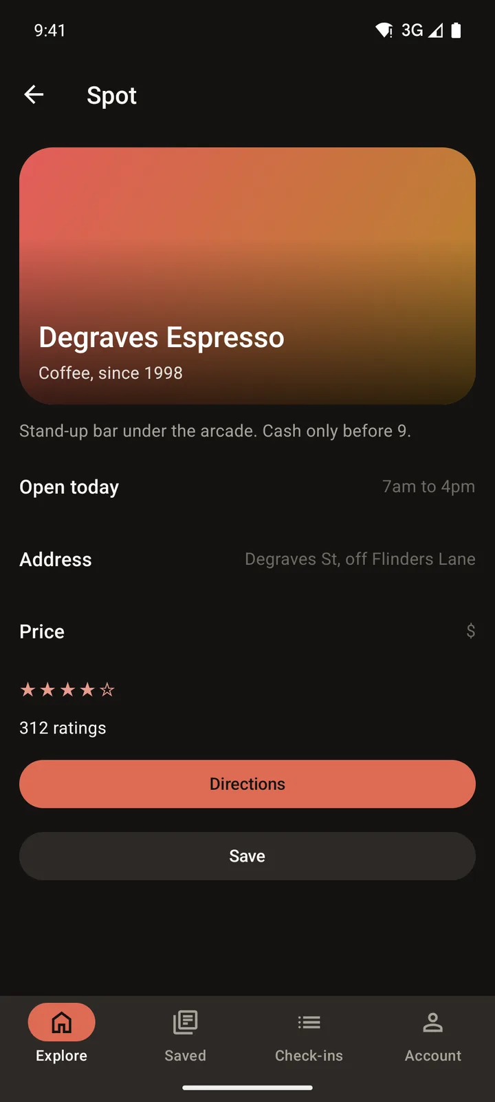 Laneways: Spot on Android, dark