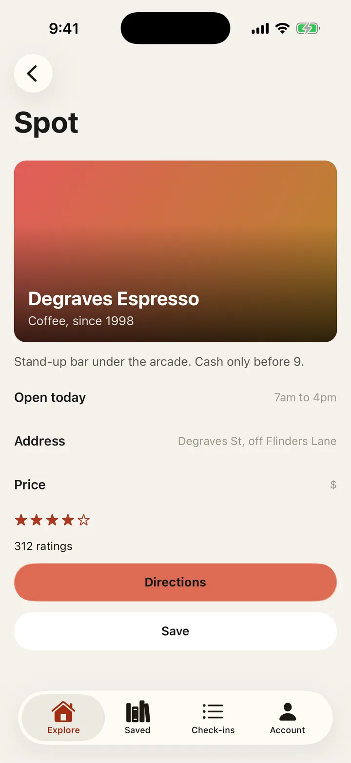 Laneways: Spot on iOS, light