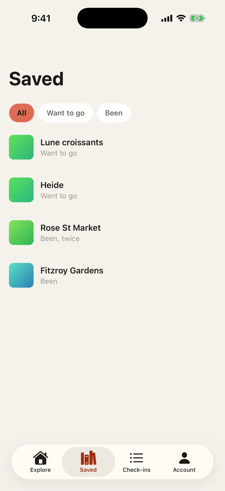 Laneways: Saved on iOS, light