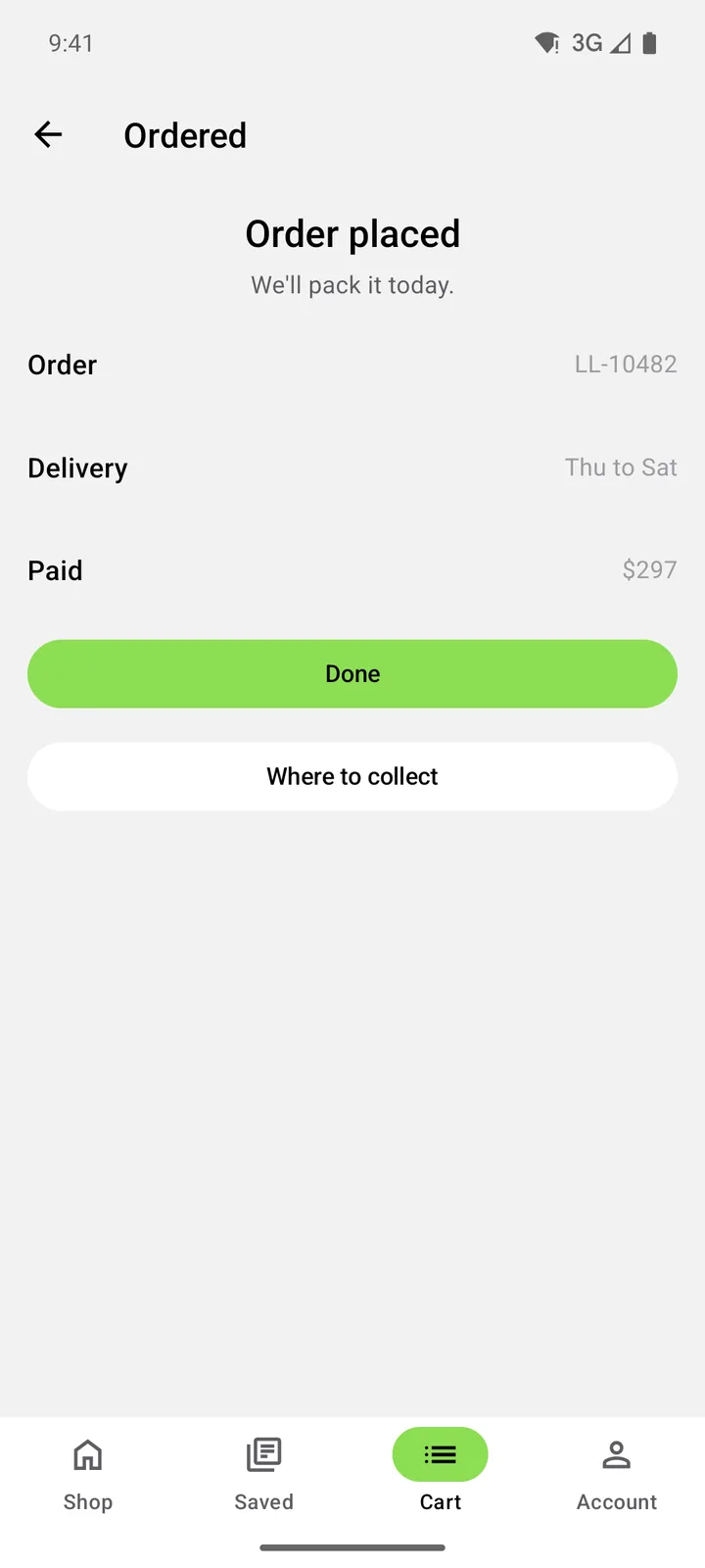 Linen & Loam: Ordered on Android, light