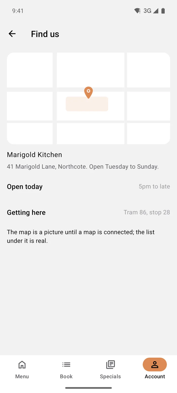 Marigold Kitchen: Find us on Android, light