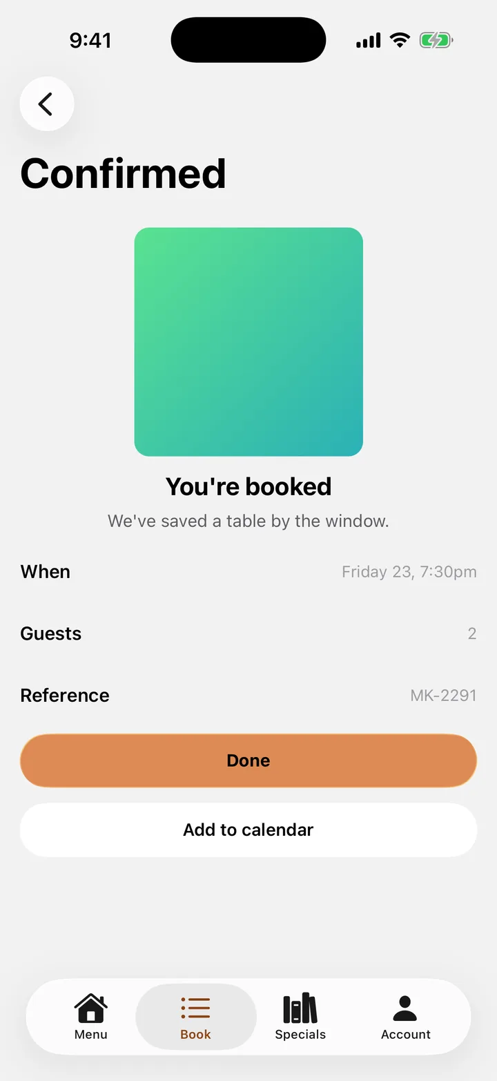 Marigold Kitchen: Confirmed on iOS, light