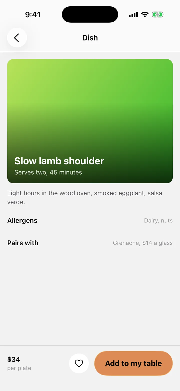 Marigold Kitchen: Dish on iOS, light