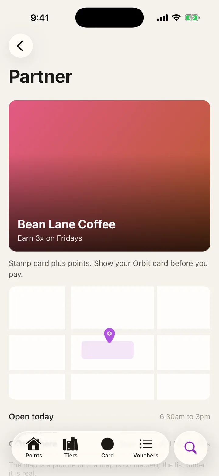 Orbit Rewards: Partner on iOS, light