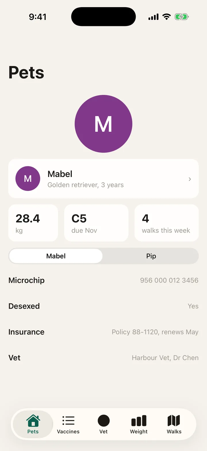 Pawprint Health: Pets on iOS