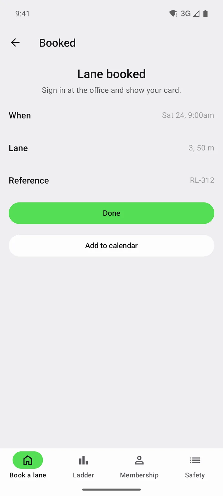 Ridgeline Sporting Club: Booked on Android, light