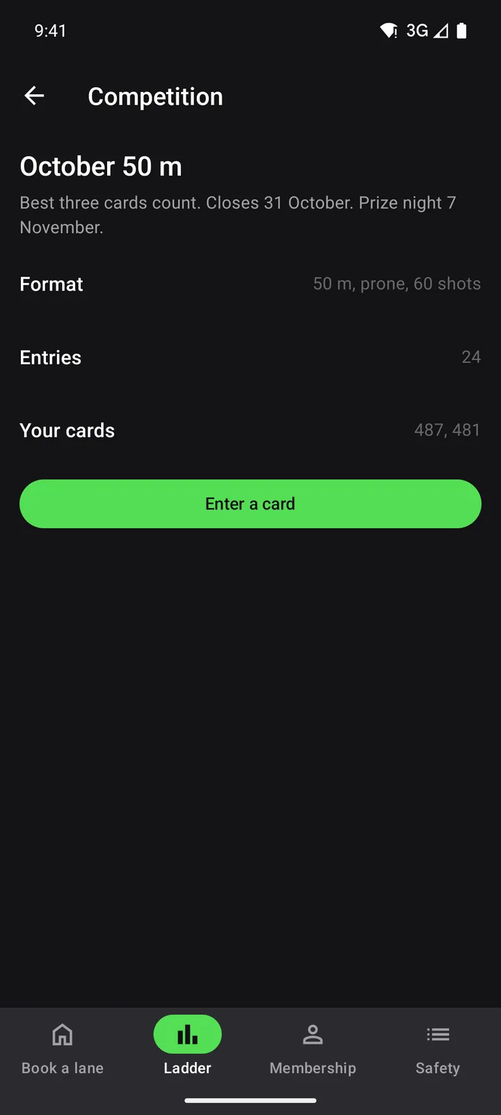 Ridgeline Sporting Club: Competition on Android, dark