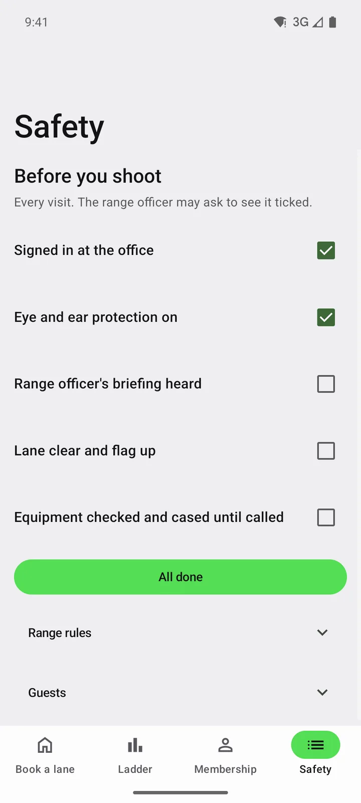 Ridgeline Sporting Club: Safety on Android, light