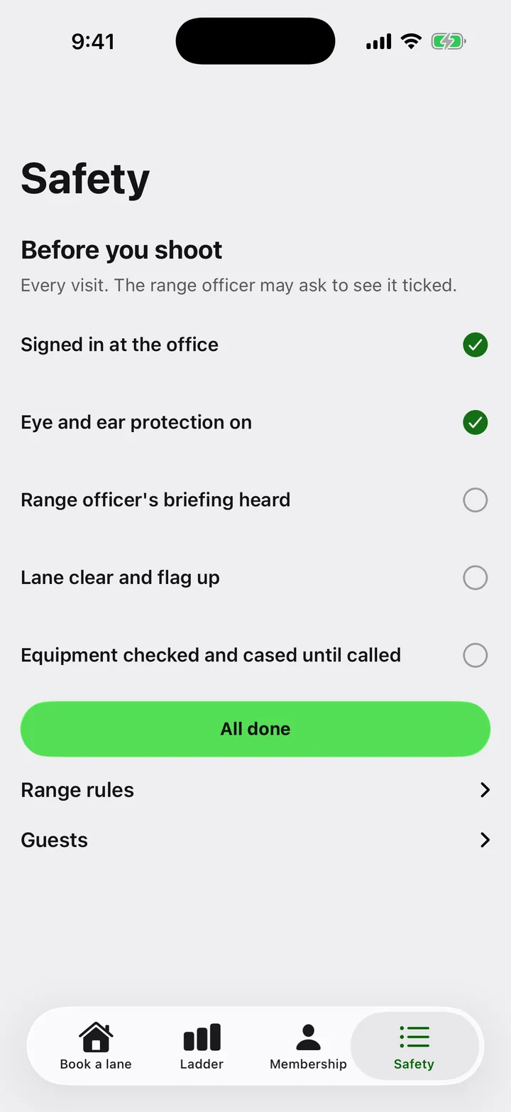 Ridgeline Sporting Club: Safety on iOS, light