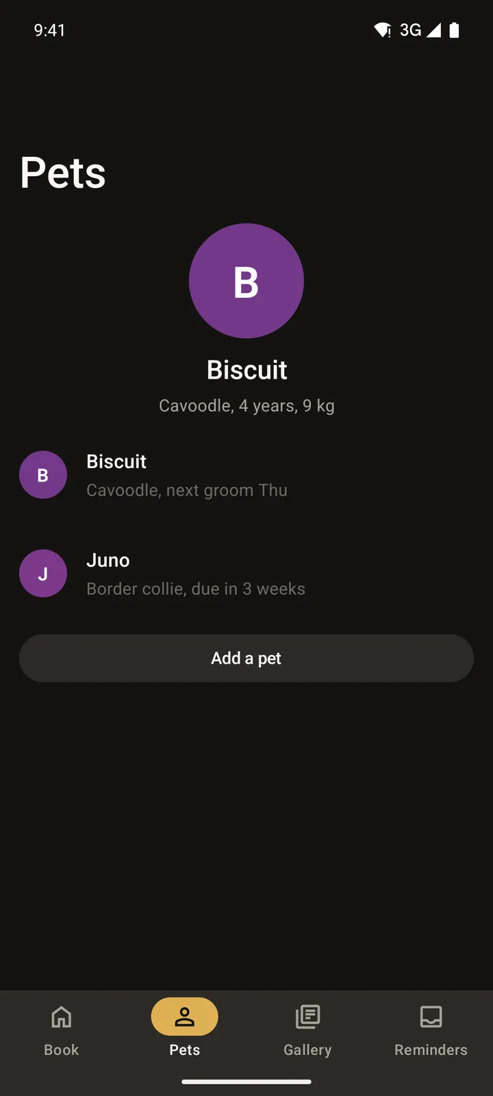 Scruffs Grooming: Pets on Android, dark