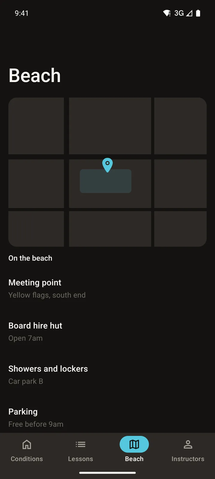 Southswell Surf School: Beach on Android, dark