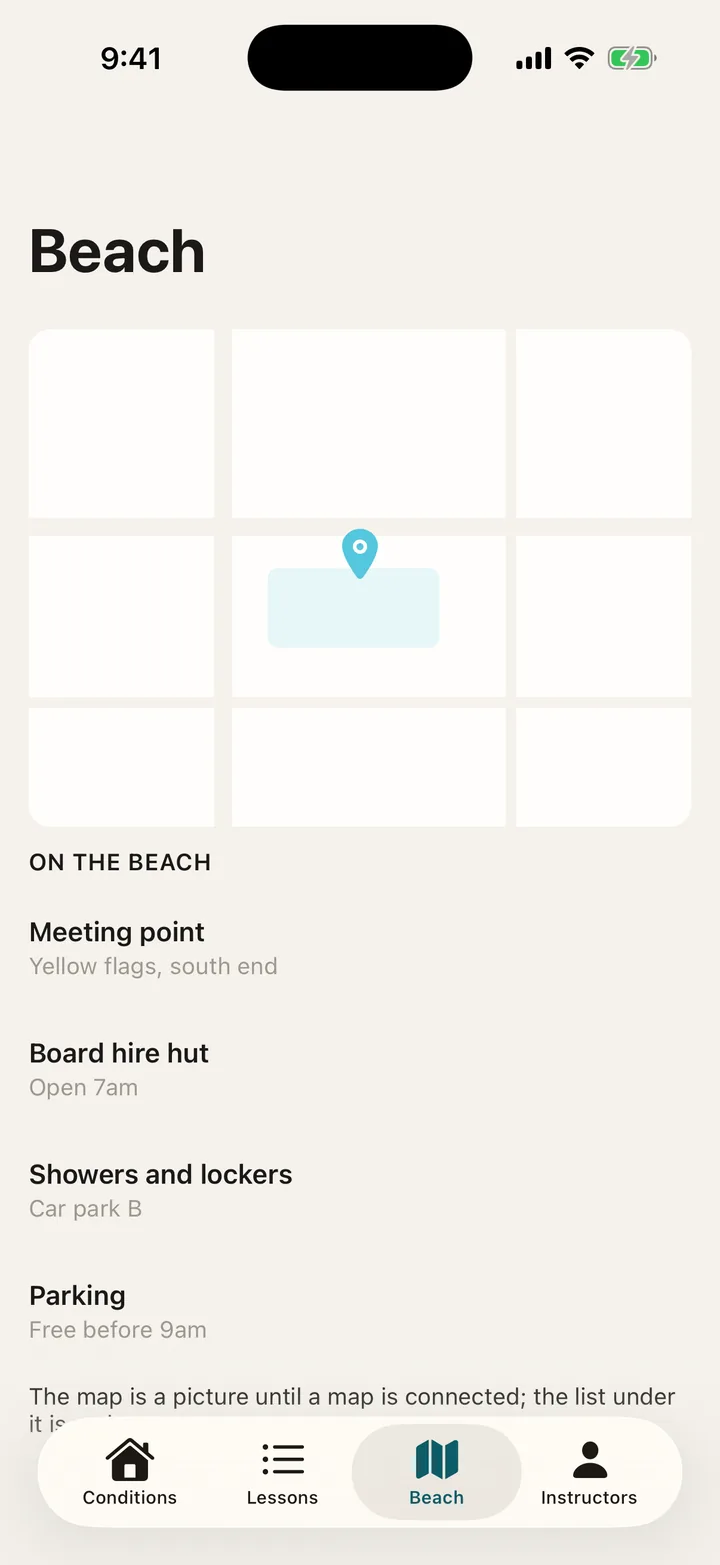 Southswell Surf School: Beach on iOS, light
