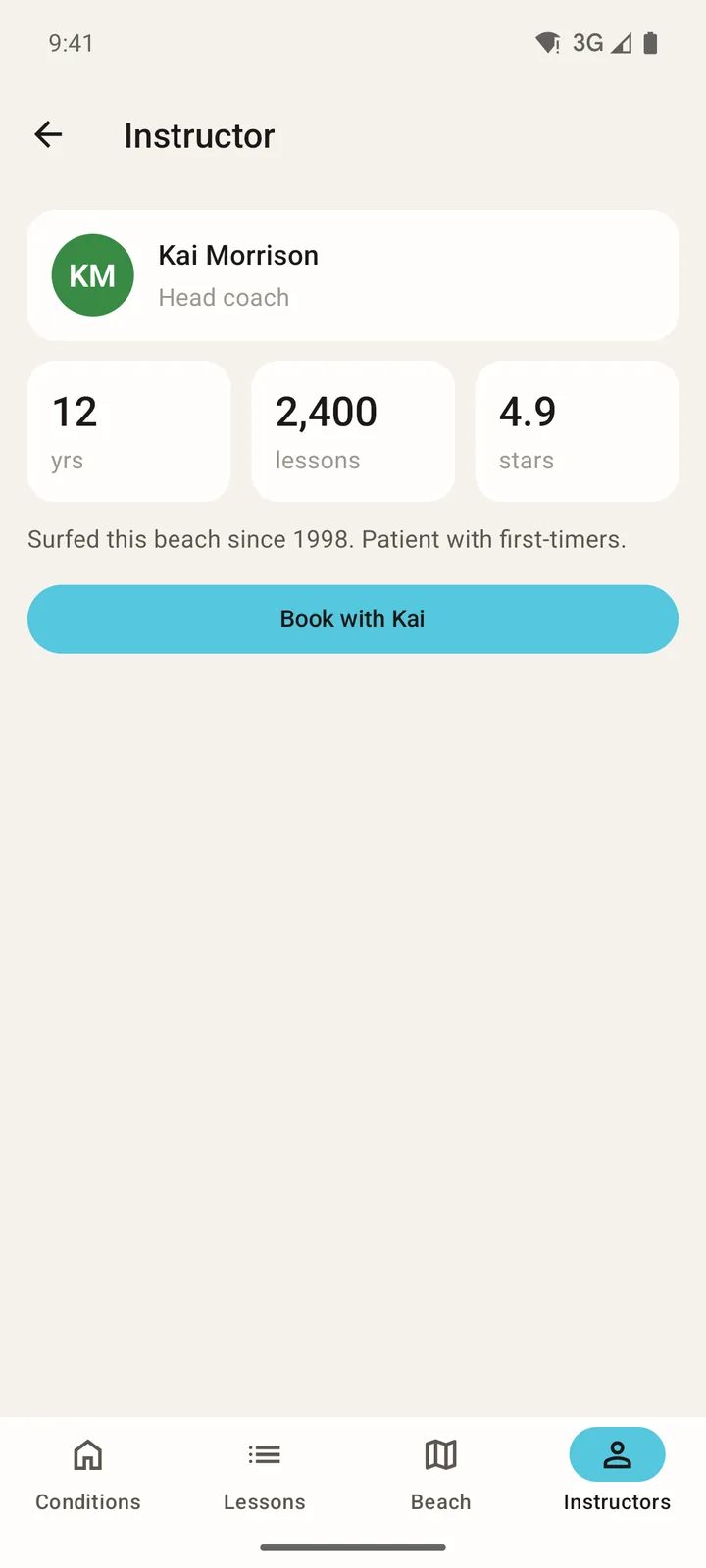 Southswell Surf School: Instructor on Android, light