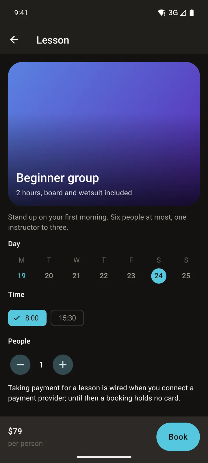 Southswell Surf School: Lesson on Android, dark