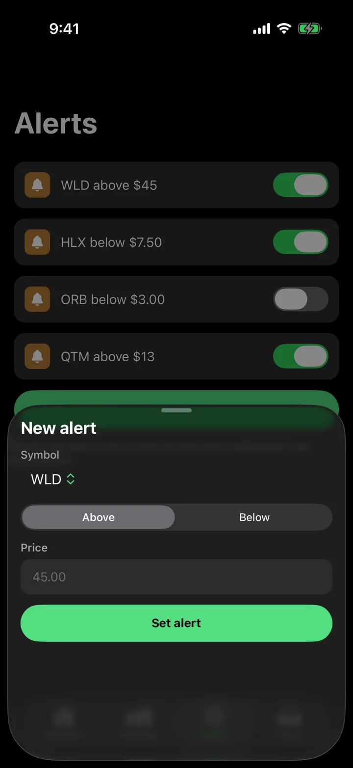 Ticker Board: New alert on iOS, dark