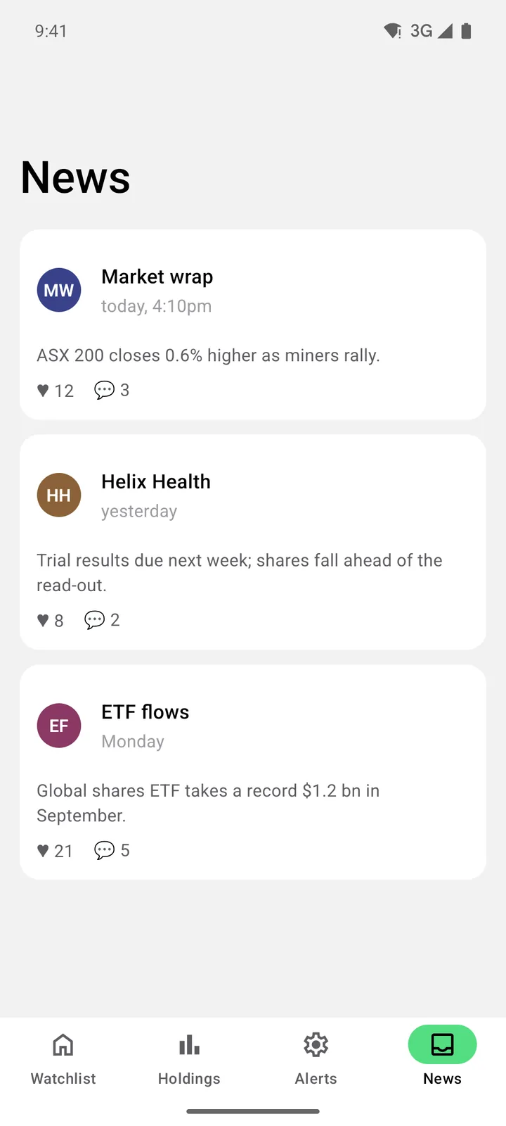 Ticker Board: News on Android, light