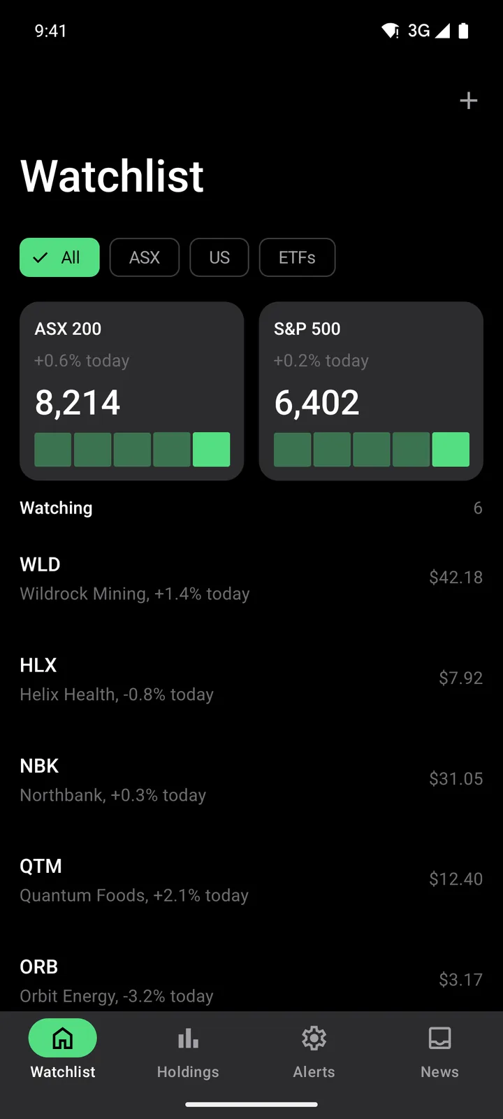 Ticker Board: Watchlist on Android