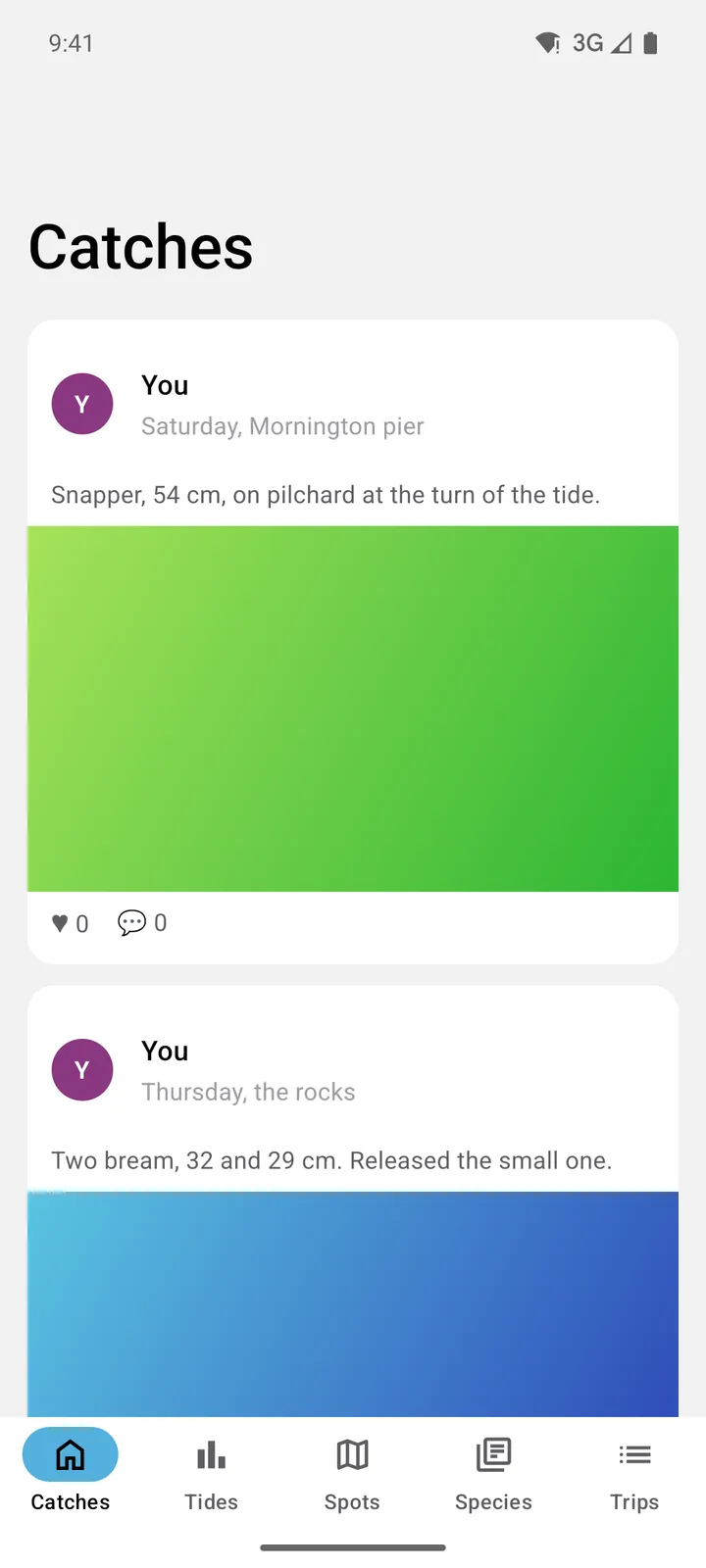 Tidelog: Catches on Android, light