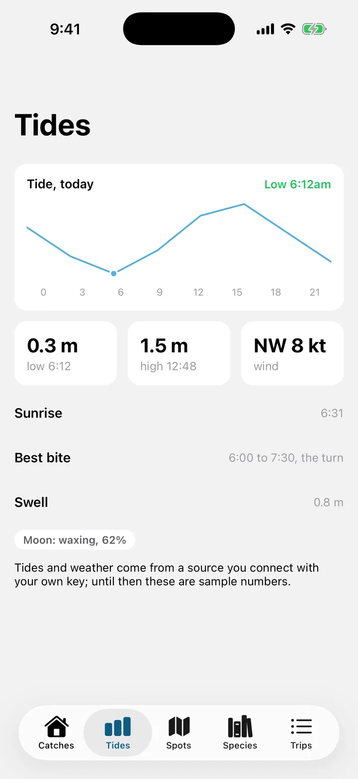Tidelog: Tides on iOS, light